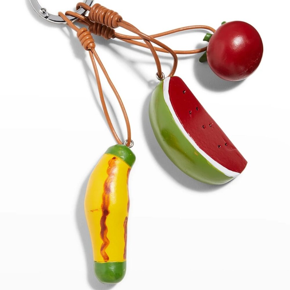 Simon Miller's Fruit Salad logo-engraved key-chain resin fruit attachments